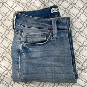 Light blue jeans, super snug and forms your body nicely